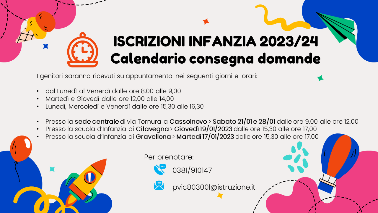 Calendario consegna domande infanzia